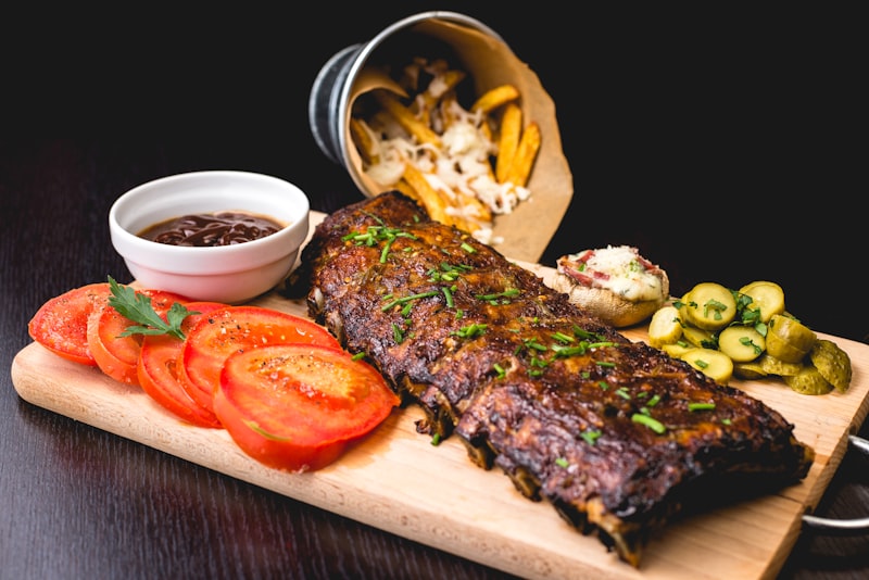 Grass-fed beef ribs slow cooked